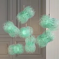 Green Crystal Chandelier With Hanging Spherical Design For Modern Interior Decor