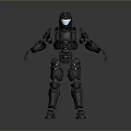 Gray Armored Mechanical Robot Figure With Detailed Joints And Sci Fi Design