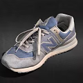 New Balance Retro Gray And Blue Sneakers With Beige Laces White Sole
