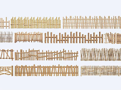 Various Wooden Garden Fence Designs For Outdoor Privacy And Decoration 3d model
