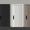Modern Security Doors with Three Different Colors Vertical Stripes and Durable Locks 3d model
