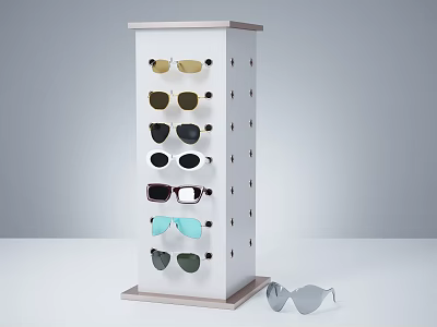 White Jewelry Display Stand With Hanging Necklaces Earrings And Fashionable Pieces 3d model