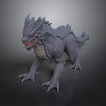 Mythical Gray Scaled Dragon like Creature With Sharp Spikes Muscular Limbs Open Mouth And Claws