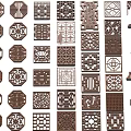 Traditional Wooden Room Dividers With Intricate Carved Patterns And Decorative Designs