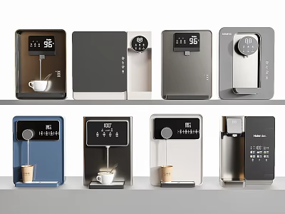 Various Modern Coffee Maker Designs For Daily Household Use With Digital Displays And Controls 3d model