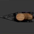 Classic Handcrafted Axe With Blue Metal Head And Natural Wooden Handle