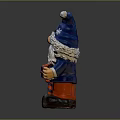 Christmas Gnome Figure With Blue Red Hat White Beard Holding Candy Cane And Gift Box