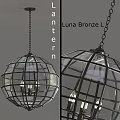Luna Bronze Chandelier Spherical Glass And Metal Frame Modern Home Decor Lighting Fixture
