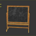 Wooden Frame Blackboard With Sturdy Stand And Writing Surface 3d model