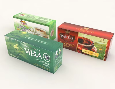 Variety Of Tea Boxes With Different Packaging Designs 3d model Variety Of Tea Boxes With Different Packaging Designs 3d model