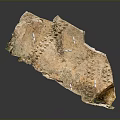 Natural Stone Slab With Textured Surface In Earthy Brown Yellow Tones On Glossy Black Background