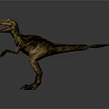 Realistic Carnivorous Dinosaur Character With Open Mouth Sharp Teeth Claws And Yellow Brown Patterns