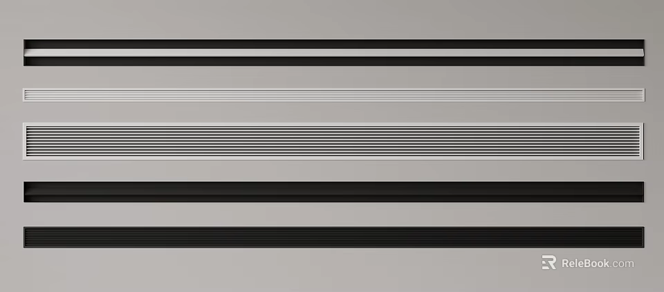 Stylish Air Conditioner Vent With Striped Patterns 3d model 