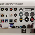 Vinyl Records and CD Discs Wall Decor with Hanging Ornaments and Display Art