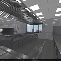 Spacious Commercial Restaurant Kitchen With Stainless Steel Cooking Ranges And Large Range Hoods