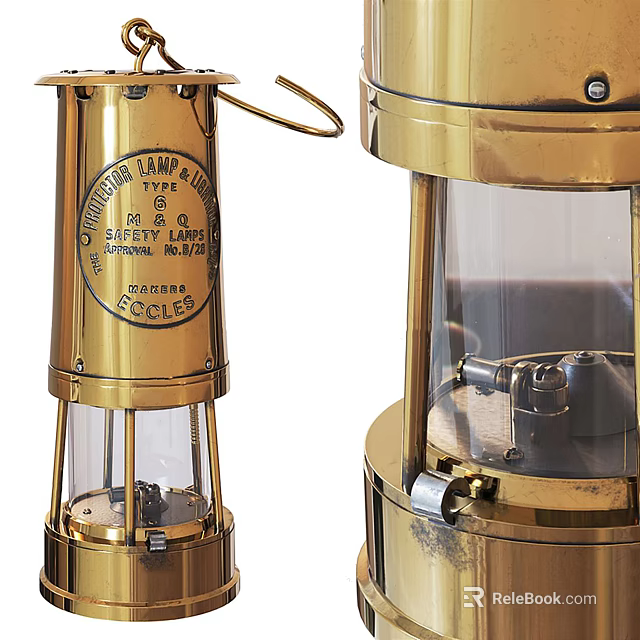 Vintage Brass Candle Lantern With Glass Shade And Classic Decorative Design 3d model 