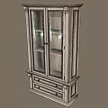 Classic Wooden Wardrobe With Glass Doors And Bottom Drawers Storage Design