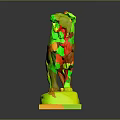 Bronze Standing Lion Statue With Open Mouth And Square Wooden Base