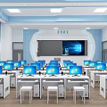School Modern Computer Classroom With Tech 3d model