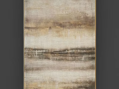 Neutral Abstract Painting With Earthy Tones Textured Layers For Home Decor 3d model