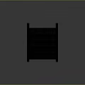 Natural Scenic View With Black Metal Grille And Parallel Slats On Gray Background