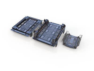 Industrial Metal Equipment Platforms With Different Sizes And Structural Design 3d model