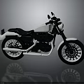 White and Black Cruiser Motorcycle with Leather Seat and Chrome Accents