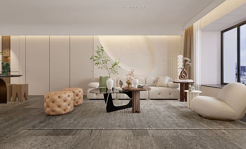 Modern Living Room & Dining Room 3d model