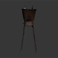 Woven Rattan Household Basket With Three Legged Stand For Home Storage