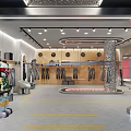 Modern Clothing Store Interior With Hanging Racks Central Display And Fashion Apparel