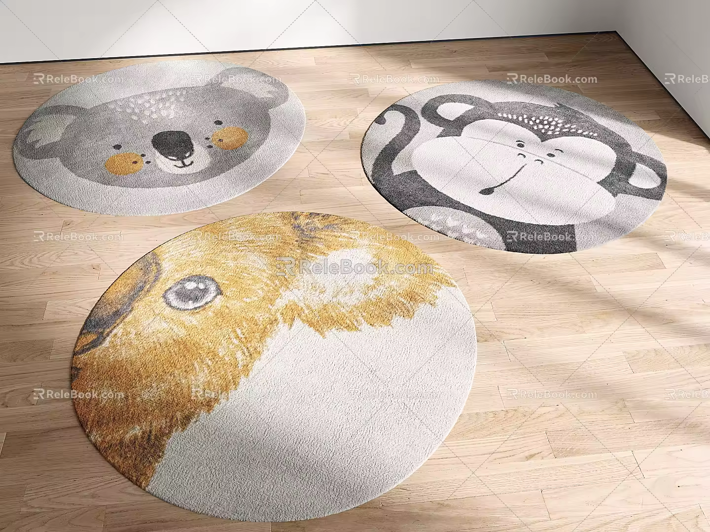 Modern Round Carpet Round Cartoon Carpet 3d model