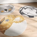 Modern Round Carpet Round Cartoon Carpet 3d model