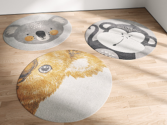 Modern Round Carpet Round Cartoon Carpet 3d model