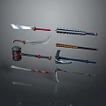 Ancient weapons Cold weapons Medieval items Medieval weapons Swords, spears, halberds, axe hooks 3d model