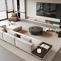 Modern Sofa Coffee Table Combination Multi-person Corner Sofa Coffee Table Single Leisure Chair Floor Lamp Carpet Side Table Jewelry Ornaments 3d model