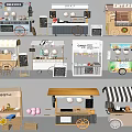 Various Creative Mall Shop Designs Including Food Carts Kiosks And Retail Stalls