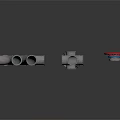 Assorted Metal Pipe Fittings With Silver Tubes Elbows And Red Blue Components