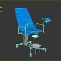 Professional Blue Medical Examination Chair With Adjustable Armrests Footrest And Light Stand