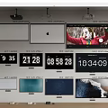 Modern projection screen TV projector socket set-top box remote control router 3d model