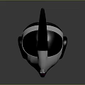 Sleek Robotic Style Weapon Helmet With White Black Purple Sharp Horn Red Eyes