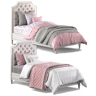 Modern Single Bed Children's Bed 3d model
