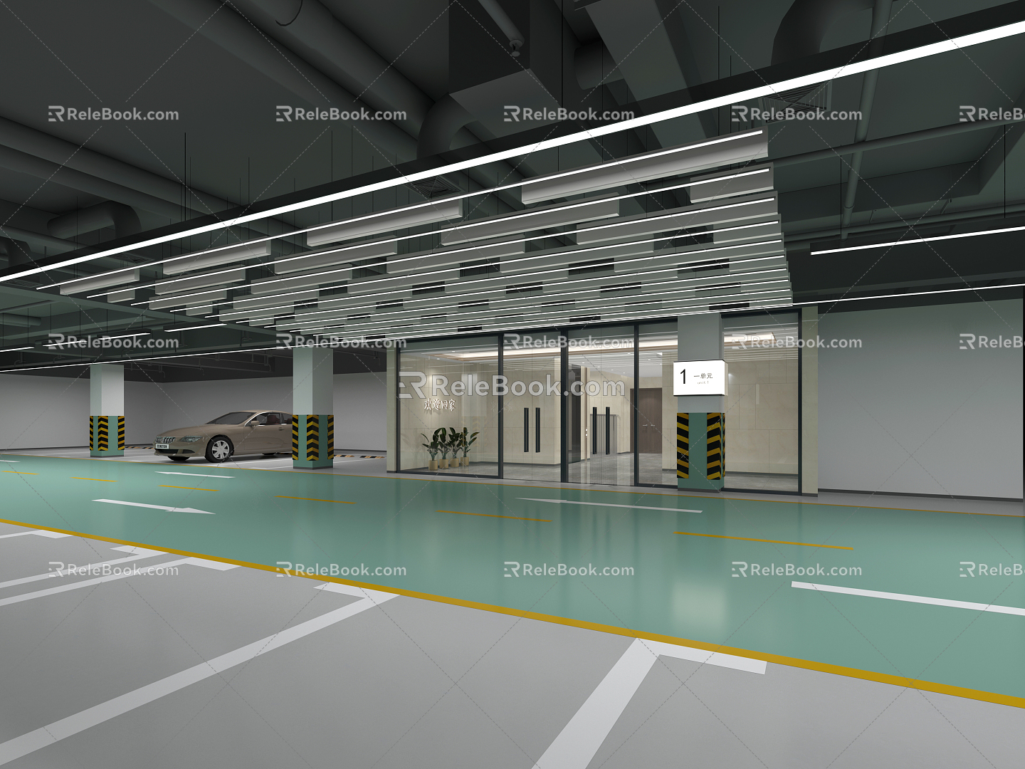 Modern Parking 3d model