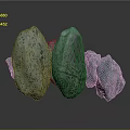 Natural Wood Stone Decorative Pieces with Irregular Blue Green Texture Surface