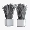 Home Garden Decorative Green Grass Plants In White Square Pots For Interior