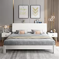 Modern Background Double Bed Double Bed 3d model