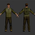 Modern men's overalls men's overalls 3d model
