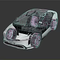 White Electric Car With Modern Sleek Body Transparent Roof And Large Wheels