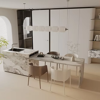 Modern table combination 3d model