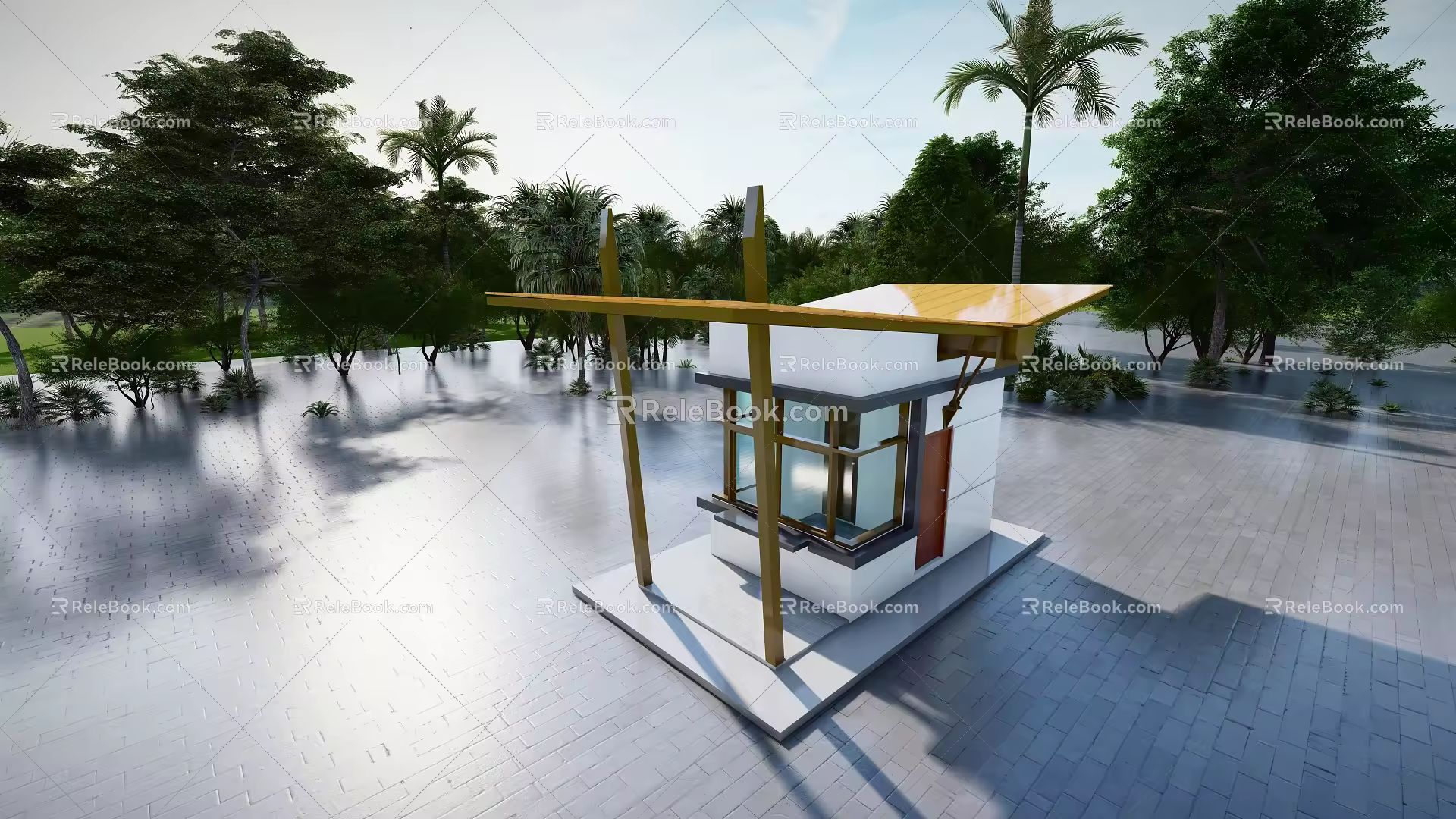 Modern Security Booth 3d model