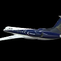 ERJ 135 Airplane With White And Dark Blue Fuselage Windows Wings And Tail